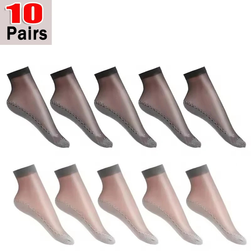 1/5/10pairs Lace Ultrathin Silk Socks