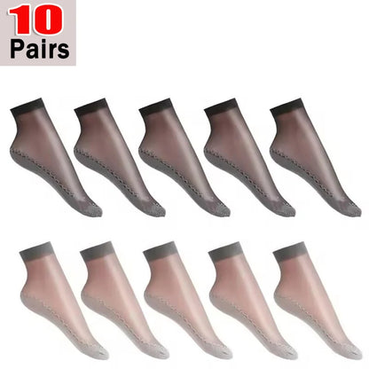 1/5/10pairs Lace Ultrathin Silk Socks