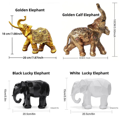1PC Elephant Resin Decor  Handcrafted 3D Sculpture