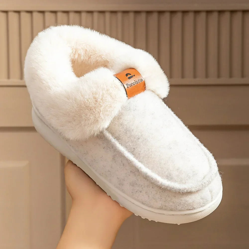 Wedge Foam Warm Fuzzy Bedroom Shoes
