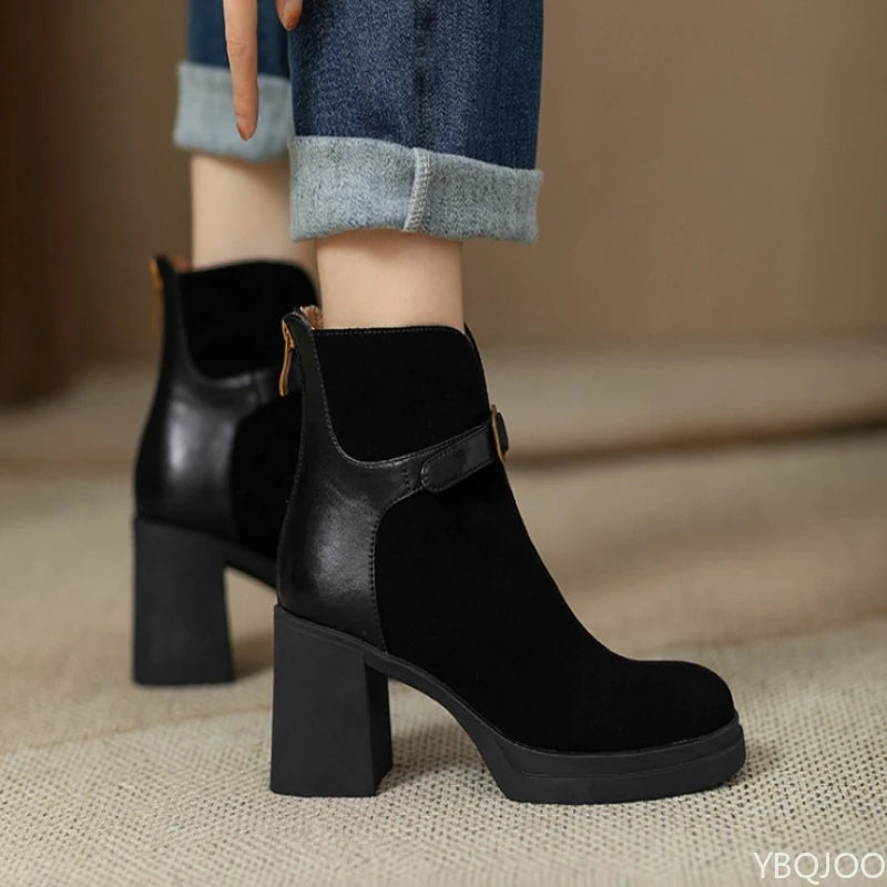 Thick sole thick heel elegant simple high heels Boots