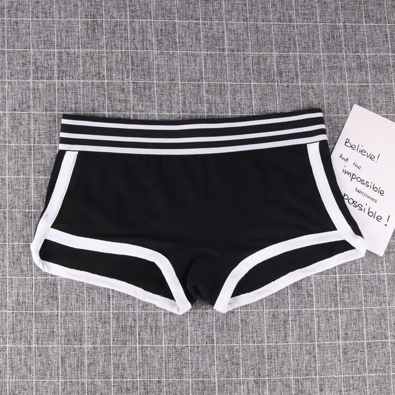 Low-Waist Boxer Boyshort Panties Single Piece Intimate Lingerie