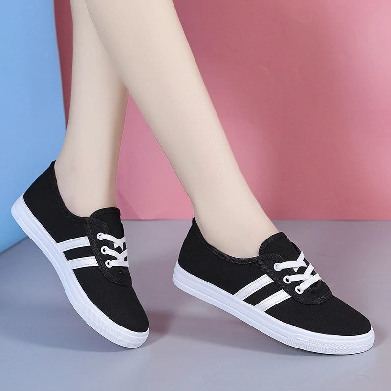 Classic round toe canvas comfortable street lace-up Sneakers