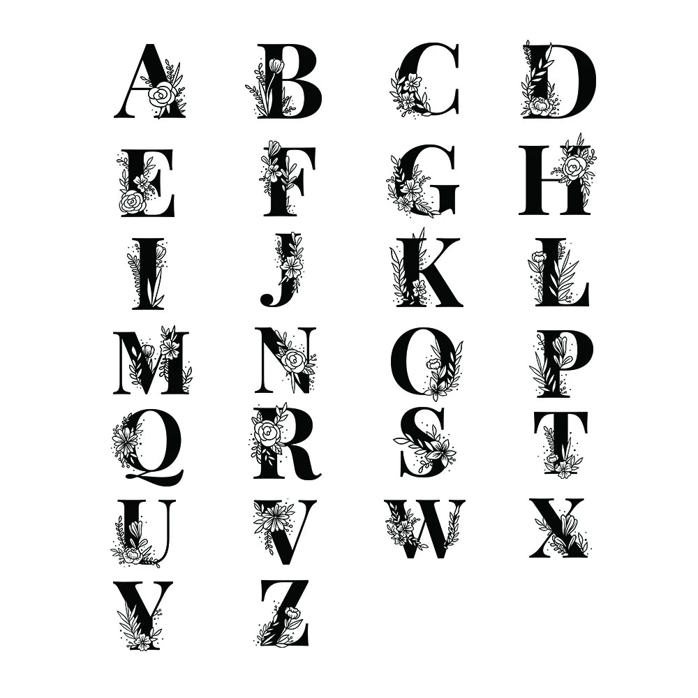 Initial Custom Big Letter with Flowers iPhone Case