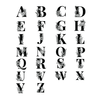 Initial Custom Big Letter with Flowers iPhone Case
