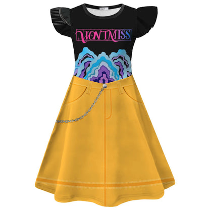 Popular Movie Hallyu With Sequin Print Costume Dress