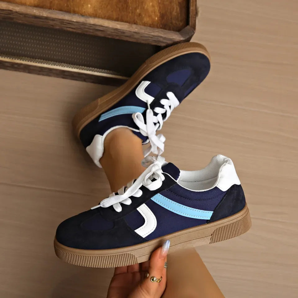 Flat Bottom Mixed Colors Rubber Sole Sneakers