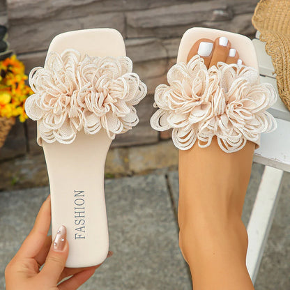 Flower Flat Casual Walking Slippers