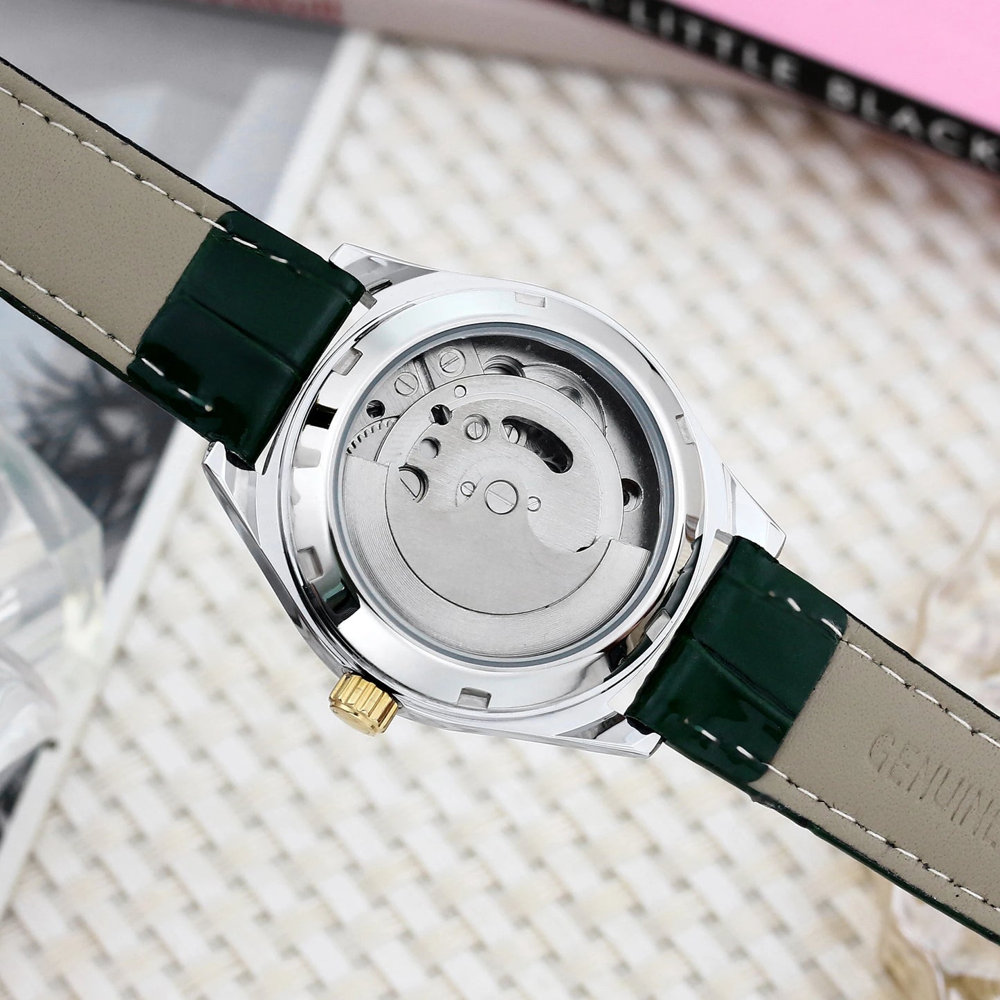 DANA automatic luminous leather watch