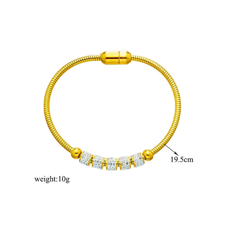 DANA Stainless Steel Gold Rhinestone Bracelet
