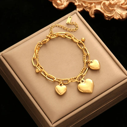 Stainless Steel Gold Starfish Moon Star Bracelet