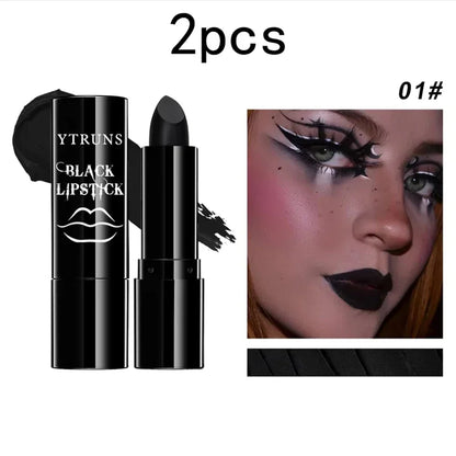 Matte black long-lasting waterproof lipstick