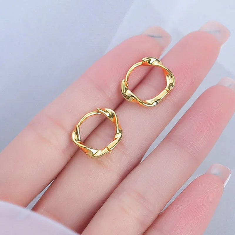 925 Sterling Silver Zircon Buckle Earrings