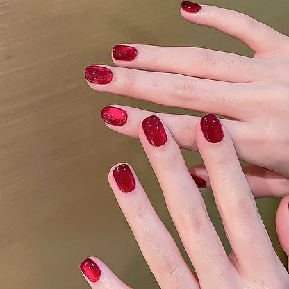 10ml/Bottle Ruby Red Cat Eye Gel Nail Polish Wine Red Cherry Dopamine Glitter Nail Gel