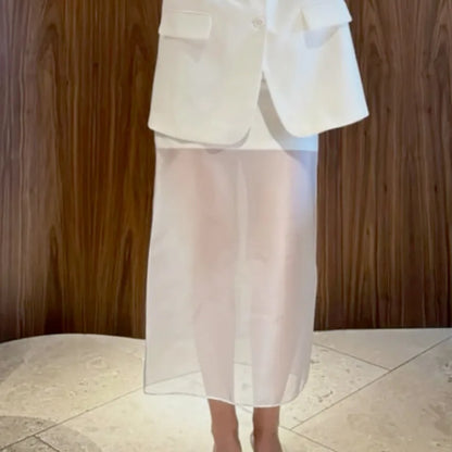 Trendix See Through Mesh Patchwork Skirts