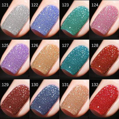 Reflective Gel Sparkly Glitter Shiny Gel Polish Set 12