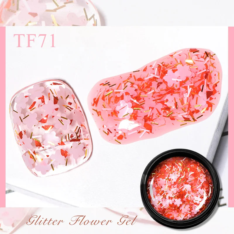 Pink Dried Flower Gel Nail Polish