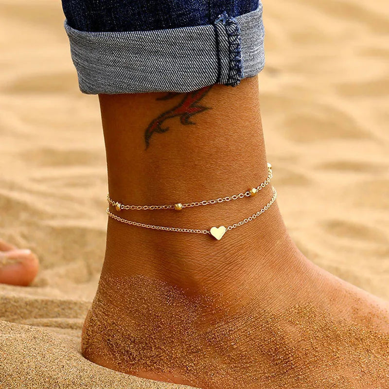 Bohemia Gold Snake Ankle Bracelet Set