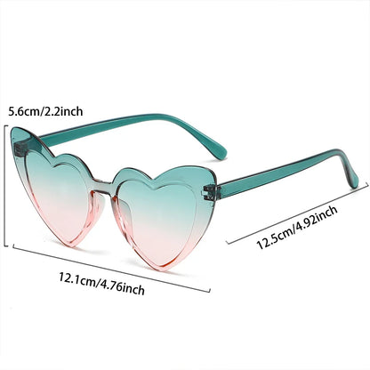 8 Pcs Per Set Cute Heart Shaped Sunglasses