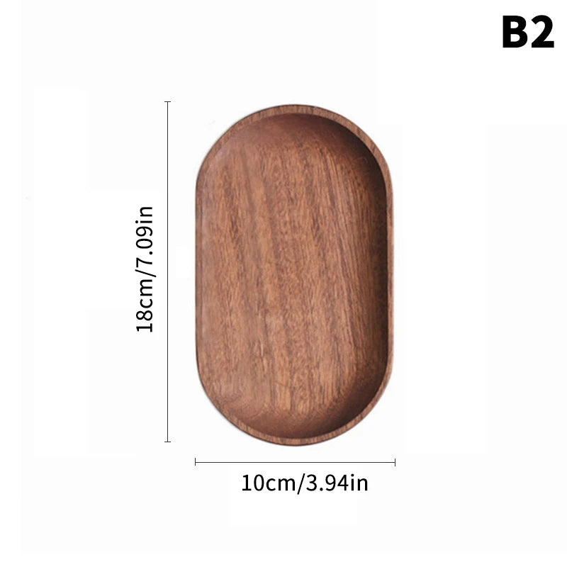 1PC Wooden Serving Oval Wood Tray