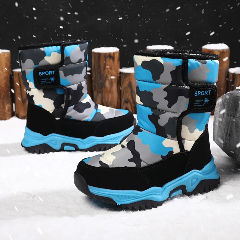 Winter Plush Waterproof Fabric Non-Slip Snow Boots