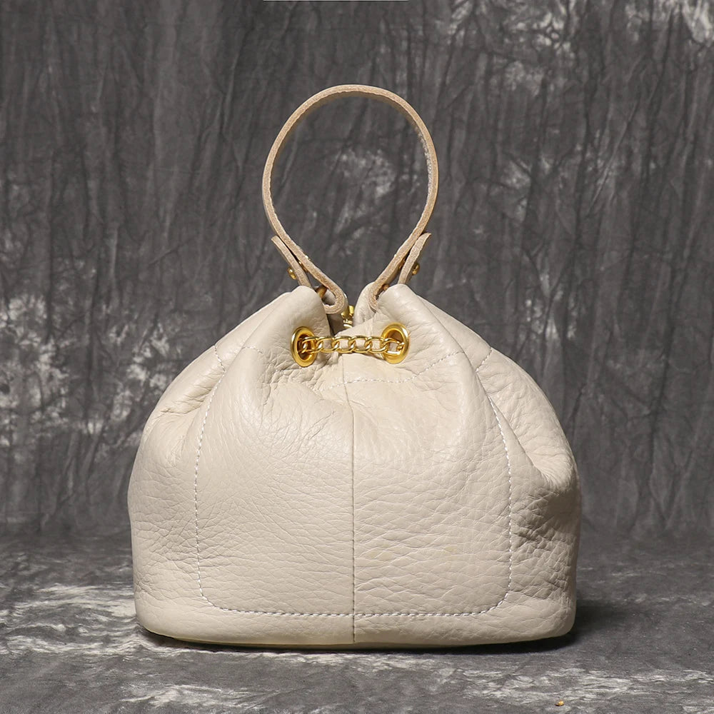 Genuine Leather Chain Crossbody Bag