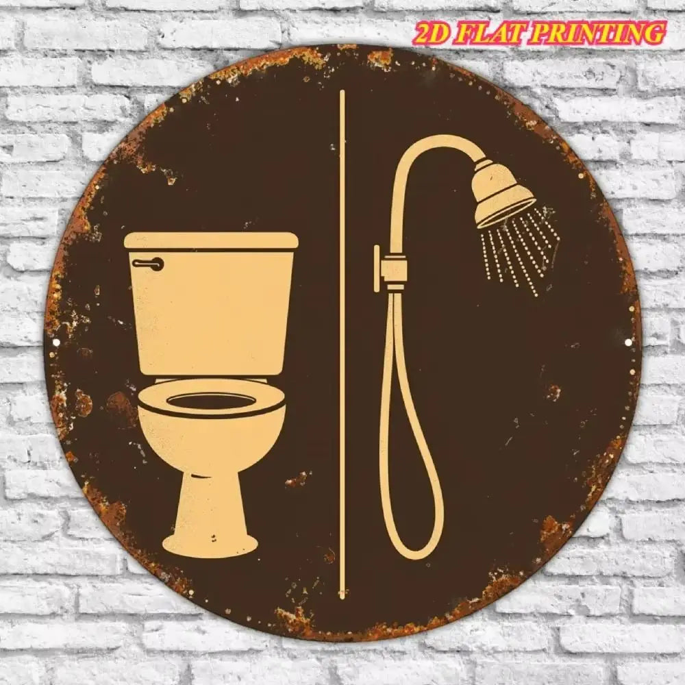 Golden Shower Head Sign  Bathroom Decor