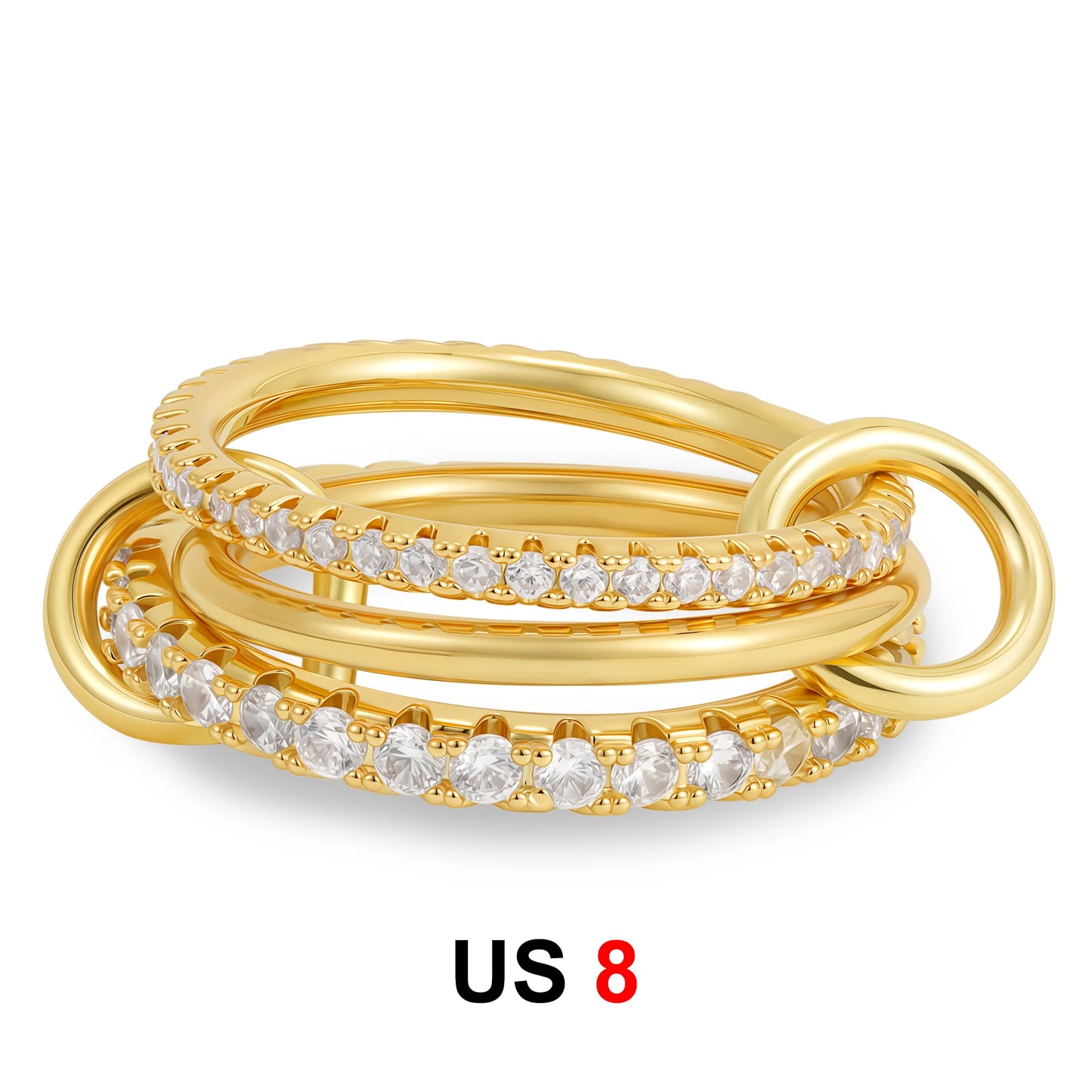 DANA Zirconia Gold Plated Rings Set