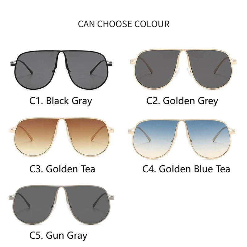 Oversize Square Vintage Alloy Gradient Elegant Sunglasses