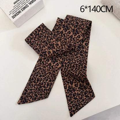Narrow Long Scarf Polka Dot Tie Bag Ribbon Headband Choker