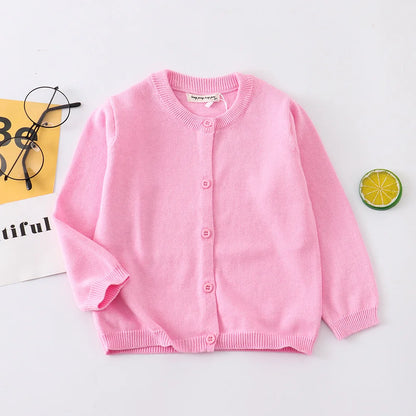 100Cotton Girls Knitting Cardigans Kids Sweater Toddler