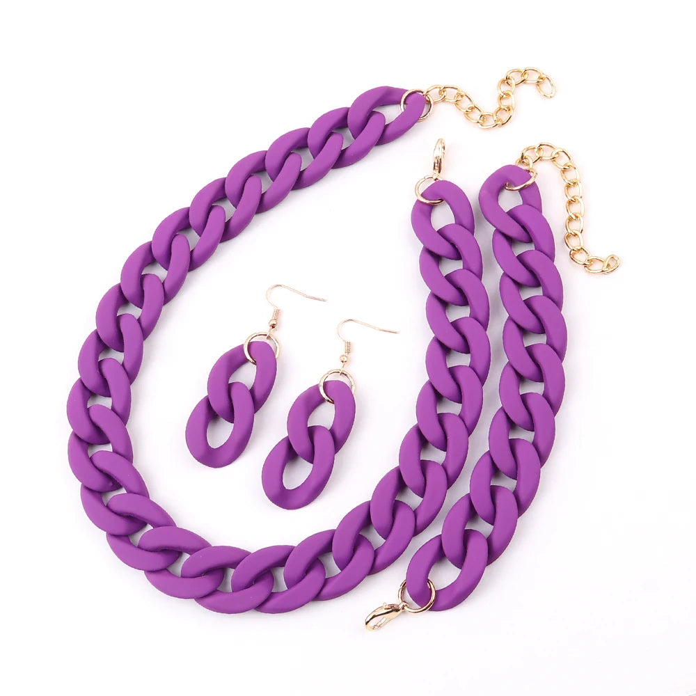 Fish Sheep Acrylic Chunky Chain Choker Necklace