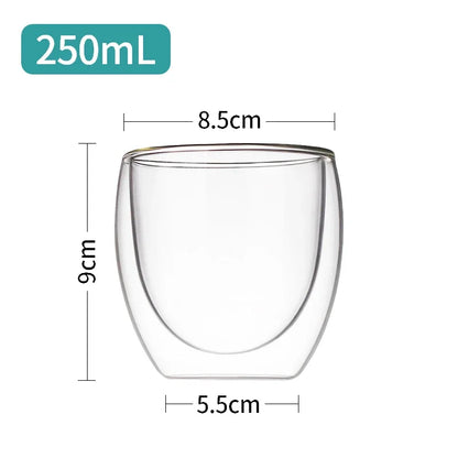 Transparent Glass Coffee Cup Mug