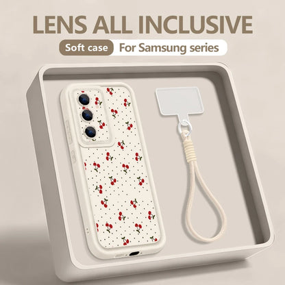 Little Cherry Pattern Lanyard Phone Case For Samsung Galaxy Edge Soft Strap Cover