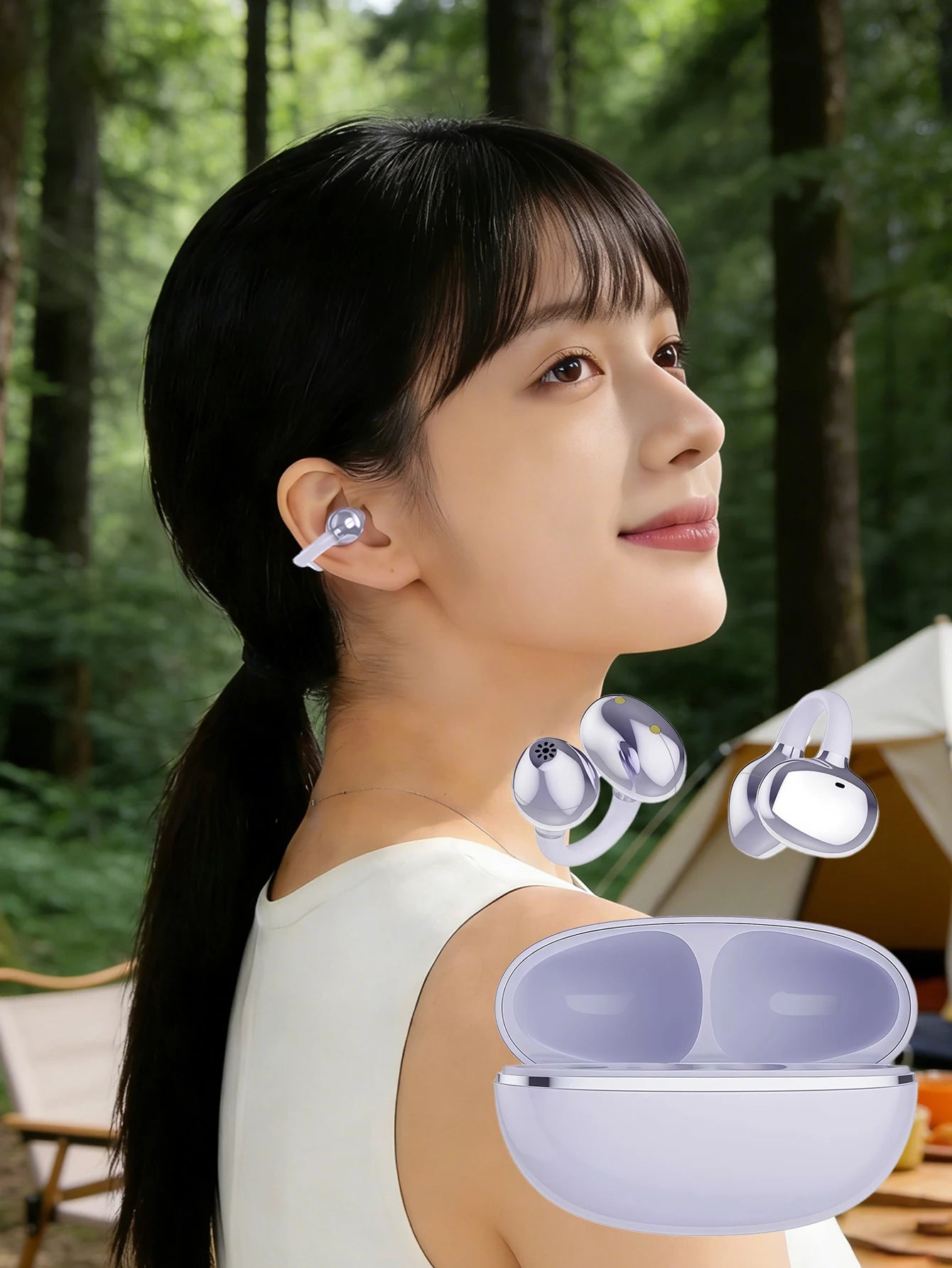 Viral Clip-on Earbuds Open Ear Design Long Endurance Sweatproof Sports Headphones
