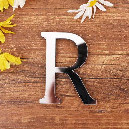Silver Letter Acrylic 3D Mirror Wall Sticker