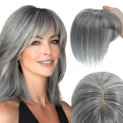 Real Human Hair Toppers Bangs 3D Hair Pieces with Thinning Hair Bangs