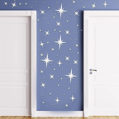 20/42pcs Acrylic Star Mirror Wall Stickers