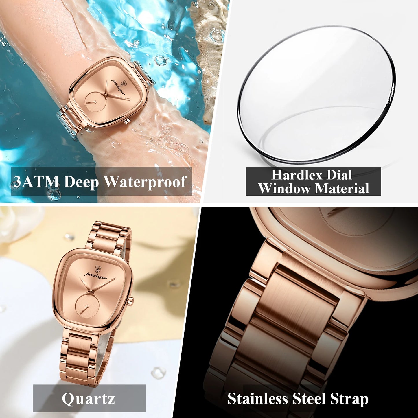 Luxury Waterproof Stainless Quartz Watche