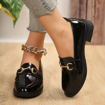 Flat Round Head Small Leather Shoes