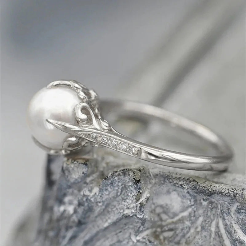 Imitation Pearl Luxury Exquisite Rings