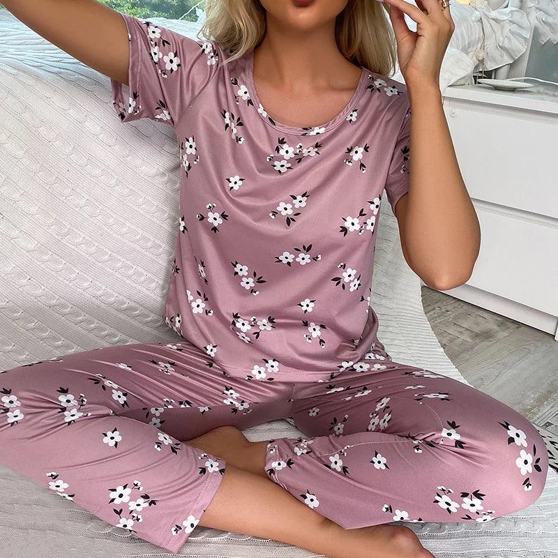Cartoon Print Pajama Sleepwear Set