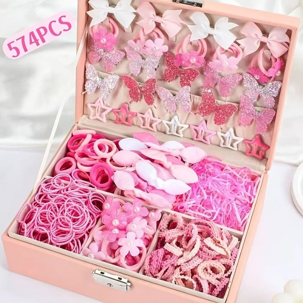 Bow High Elastic Hair Accessories Set No Hurt Hair Colorful Girls Hair Bands