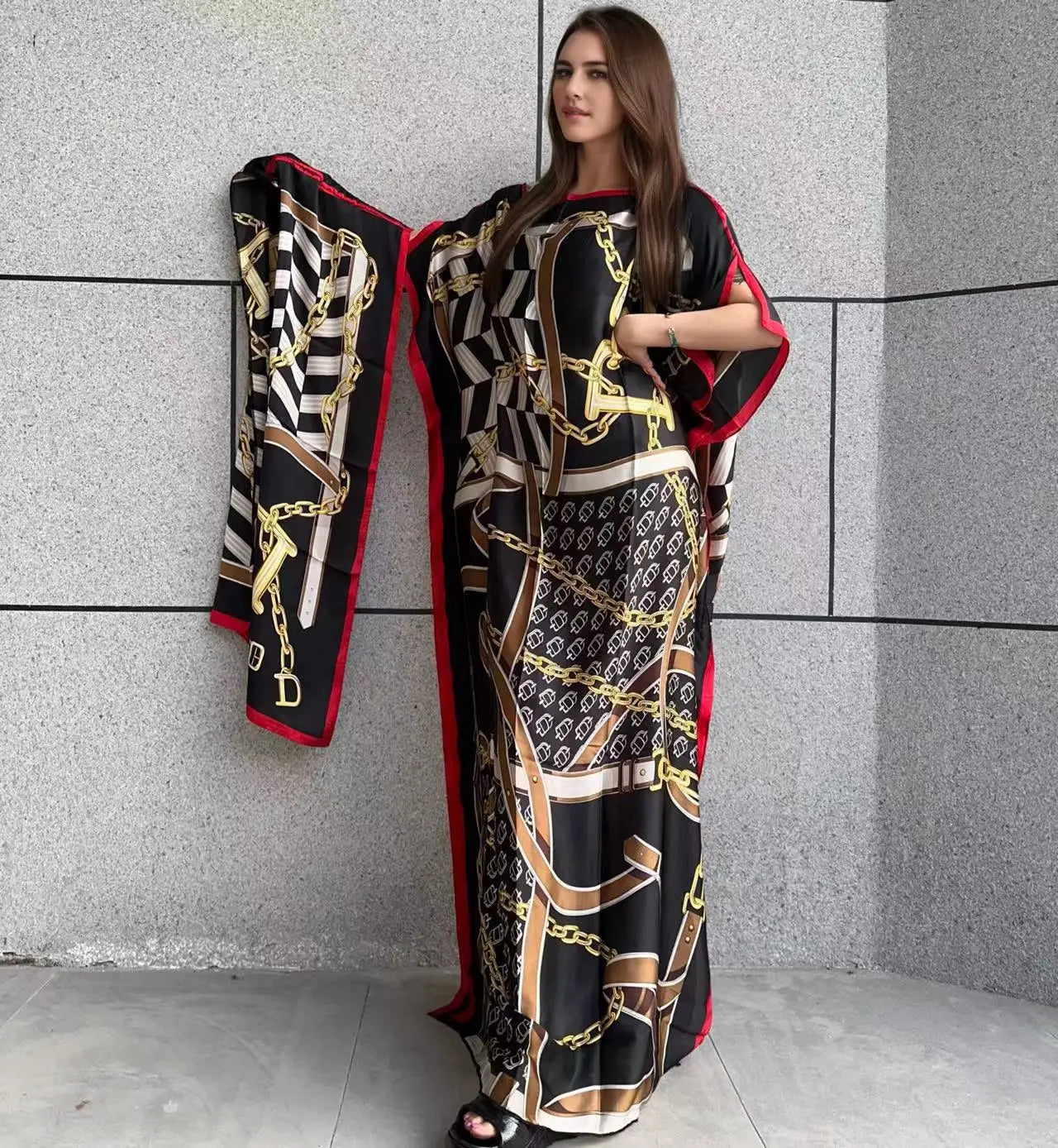 African Muslim Lady Summer Boho Kaftan Dress