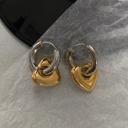 Stainless Steel Metal Splice Stud Earrings