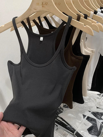 Ribbed Sleeveless Camis  Blouse