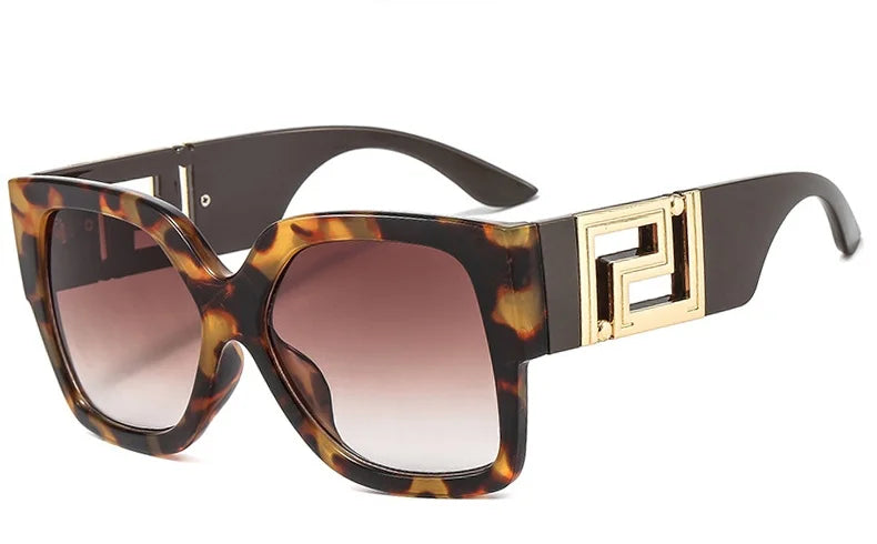 Light Luxury Square Large Frame Hollow Temples Catwalk Sunglasses