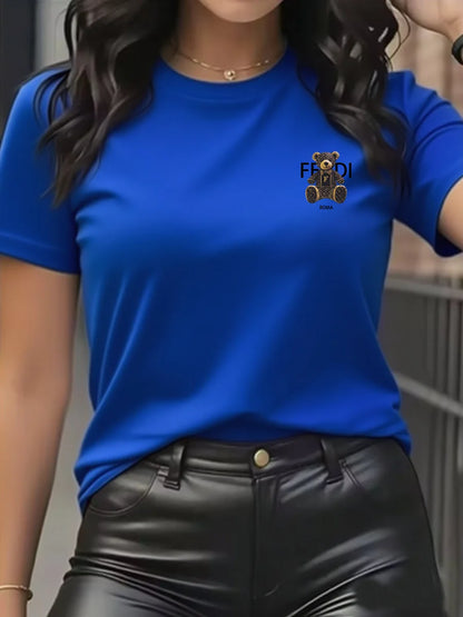 Graphic Short Sleeve  Teddy Bear Shirt