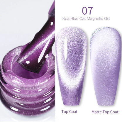 Sparkling Glass Bead Cat Magnetic Gel Nail Polish