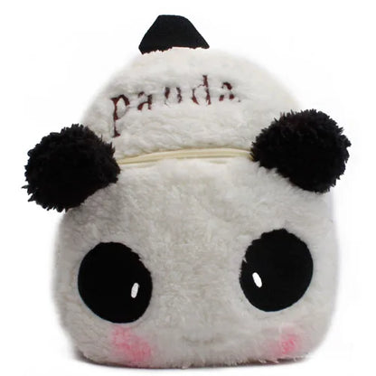 3D School Bags Cartoon Print Plush Kids Backpack Kindergarten Mini Bag